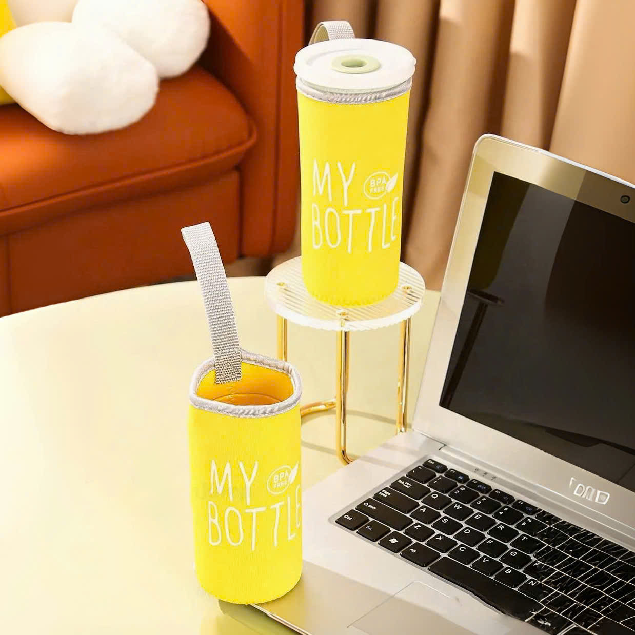 My Bottle Letter Printed Neoprene Thermal Bag for 500 ml Water Bottles