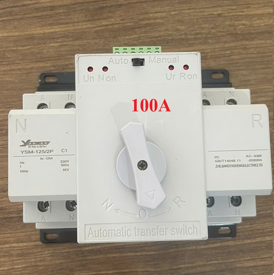 Chuyển nguồn tự động ATS 2P 100A - Cầu dao đảo chiều tự động 1 pha tải lớn 100A