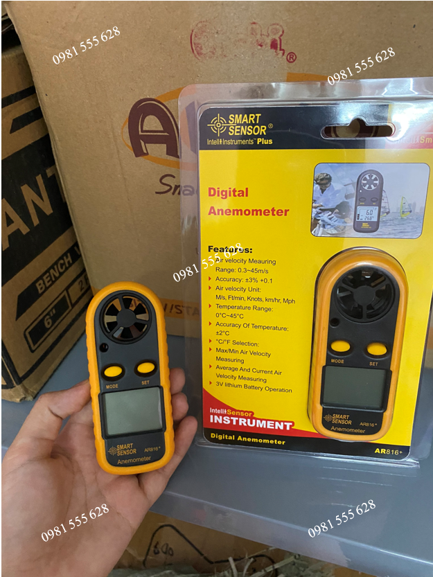 Máy đo tốc độ gió chính hãng Smart Sensor Model Ar816+