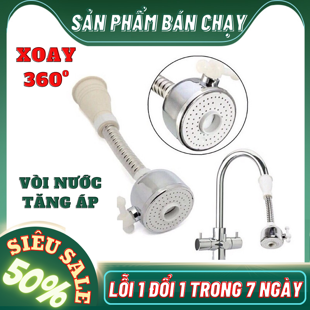VÒI TĂNG ÁP INOX XOAY 360 ĐỘ - ĐẦU VÒI RỬA CHÉN BÁT, HOA QUẢ TĂNG ÁP - SIÊU TIẾT KIỆM NƯỚC