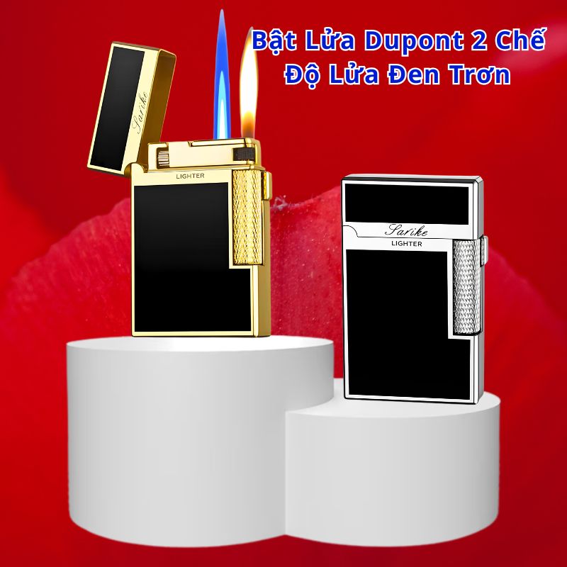 ( Hcm giá rẻ ) Bật nắp dupont cao cấp 2 chế độ trơn đen mẫu D30 kim loại hàng full box