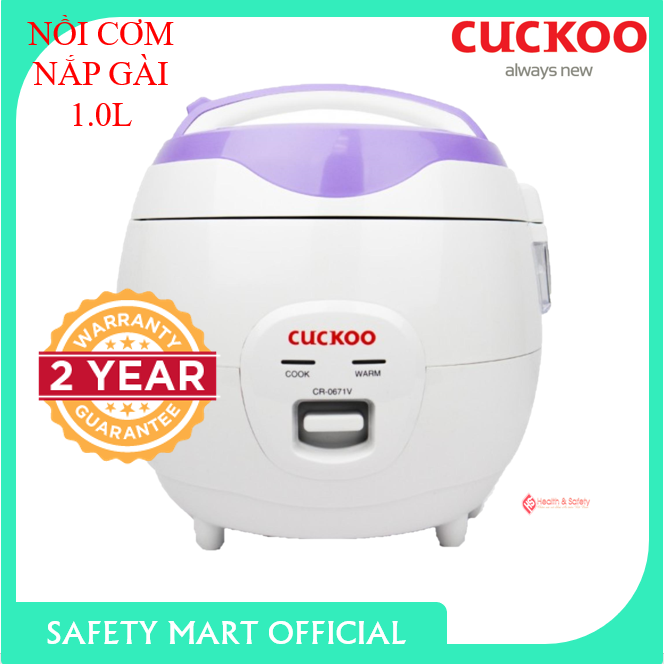 Nồi Cơm Điện Cuckoo CR-0671V 1.0 lít Nồi Cơm Điện Nắp Gài Cuckoo Dễ Sử Dụng Nấu Cơm Ngon Và Nhanh Chín - Bảo Hành 2 Năm Chính Hãng Safety Mart Official