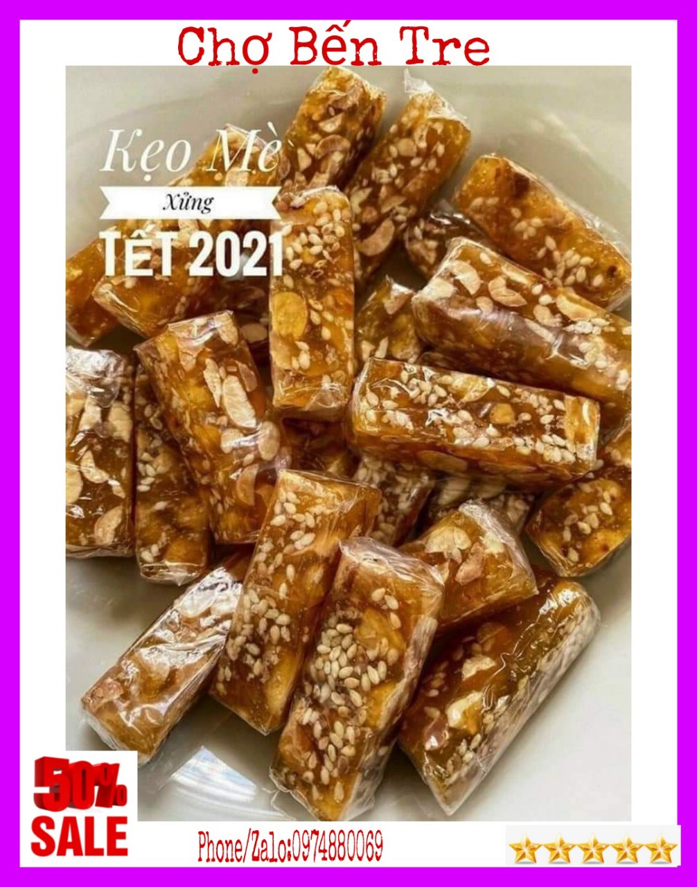 1kg kẹo mè xửng mề dẻo bến tre- chợ bến tre