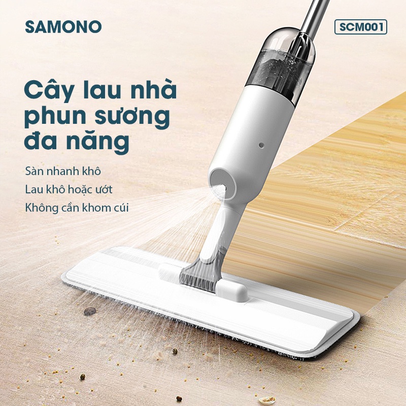 Chổi lau nhà thông minh phun sương xoay 360 độ, cây lau nhà phun sương lau sàn tiện dụng bền đẹp không cần nhúng nước