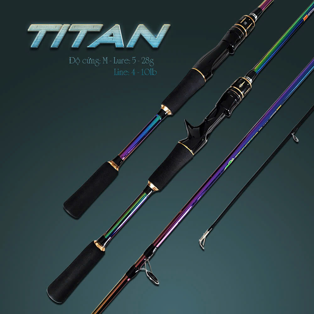 Cần câu lure giá rẻ cần câu máy cần câu cá titan chất liệu carbon độ cứng M CM27