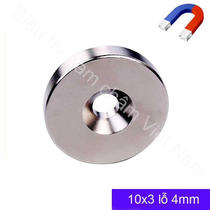 Nam châm tròn có lỗ bắt vít mạnh 10x3m lỗ 4mm set 10 viên, nam châm siêu hít tiện dụng