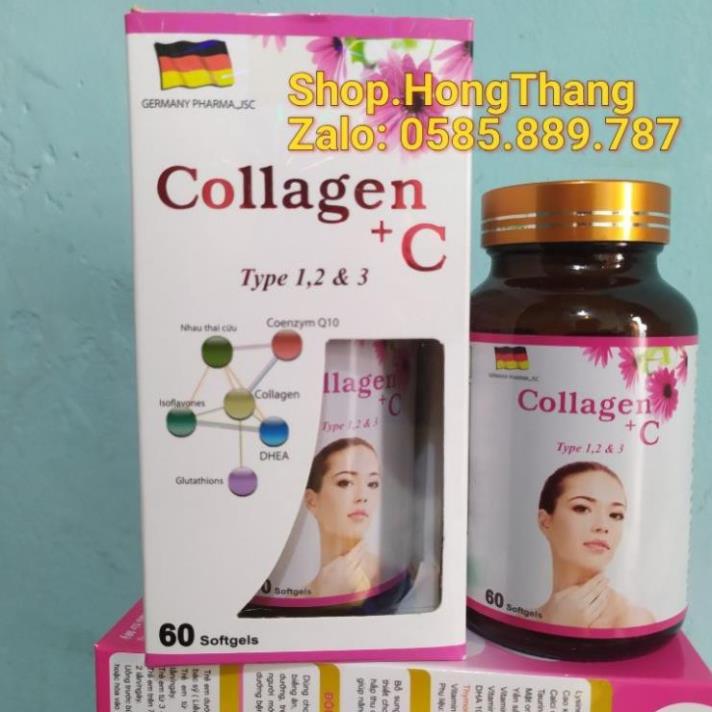 Collagen + c đẹp da, sáng da, làm mịn da, mờ thâm, chống lão hóa da hộp 60 viên