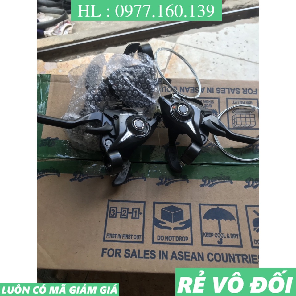 Bộ 2 tay đề xe đạp địa hình Shimano 3x7 Speed có cả dây vỏ đề - Rẻ vô đối