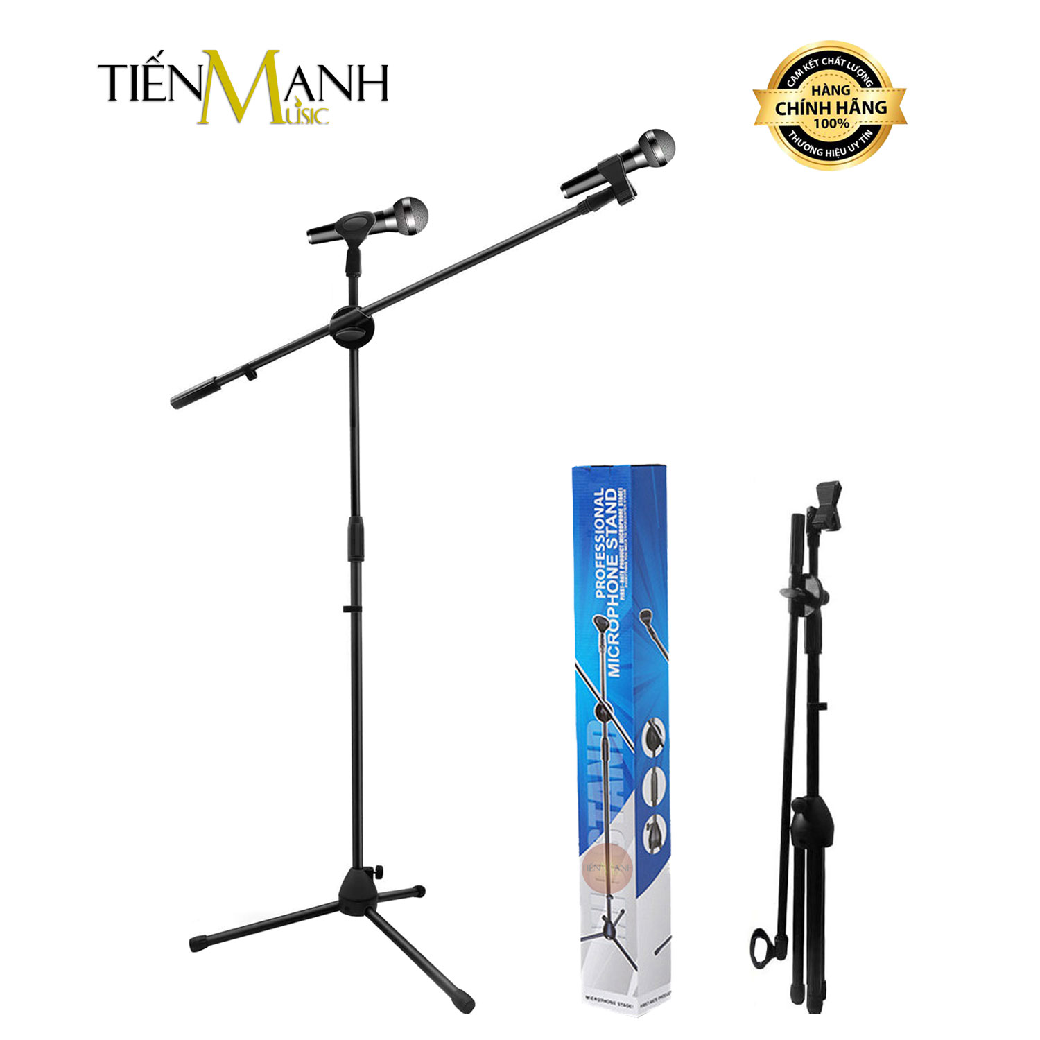 Chân Micro 3 Chân CMN001 - Giá Đỡ Đế Kẹp Bom Mic Đứng Thu Âm LiveStream, Sân Khấu Microphone Boom