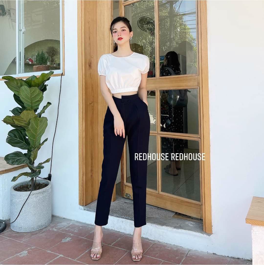 Quần baggy nữ cạp lệch