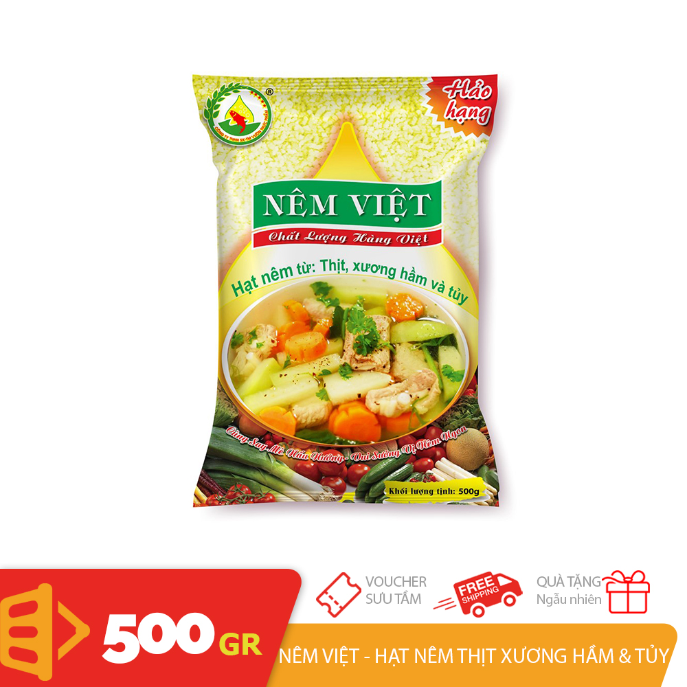 Nêm Việt Cao cấp hàng xuất khẩu - Gói 500gr hạt nêm thịt xương hầm và tủy