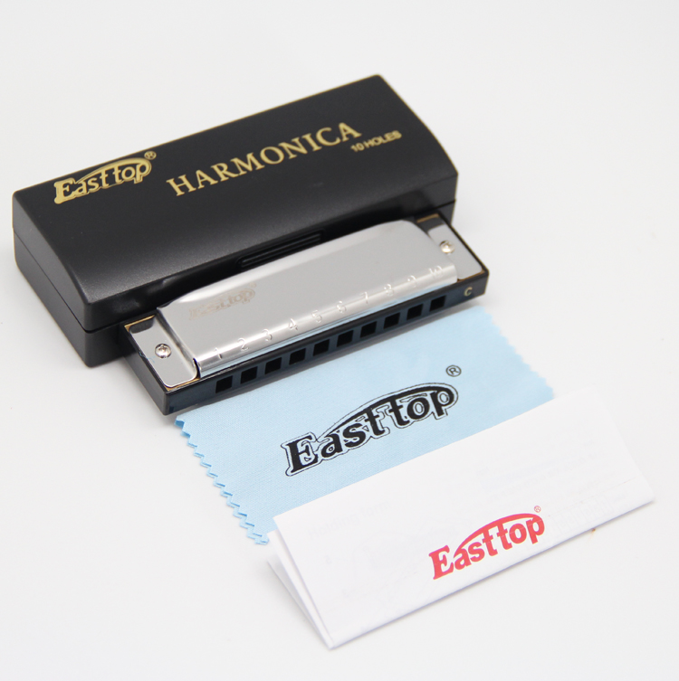 Easttop Harmonica 10 Lỗ Blues Harmonica Sẵn Sàng Cổ Kim Loại Cao Cấp Organ Với Hộp Nhựa Màu Đen Hàng Đầu Cho Người Chơi Chuyên Nghiệp Người Mới Bắt Đầu