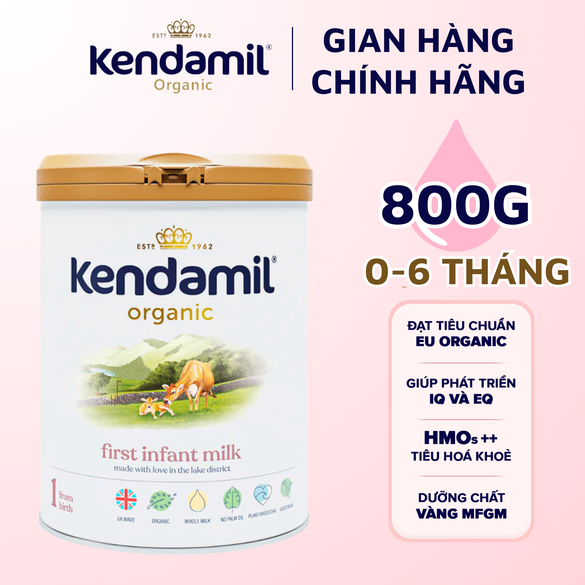 Sữa công thức hữu cơ kendamil organic chứa hmos số 1