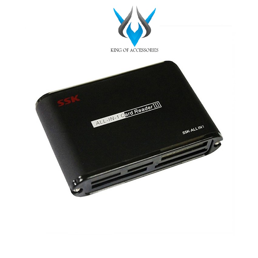  Đầu đọc thẻ nhớ đa năng SSK SCRM025 USB 2.0 All In 1 Card Reader III  Đen  - Nhất Tín Computer 