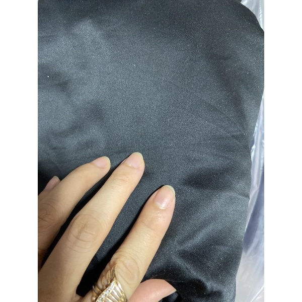 1m vải màu đen tuyền lên quần ống suông đẹp khổ 1m5