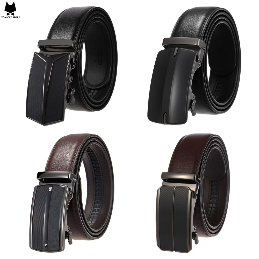 Thắt lưng da bò nam thắt lưng Khóa tự động cao cấp Ms4