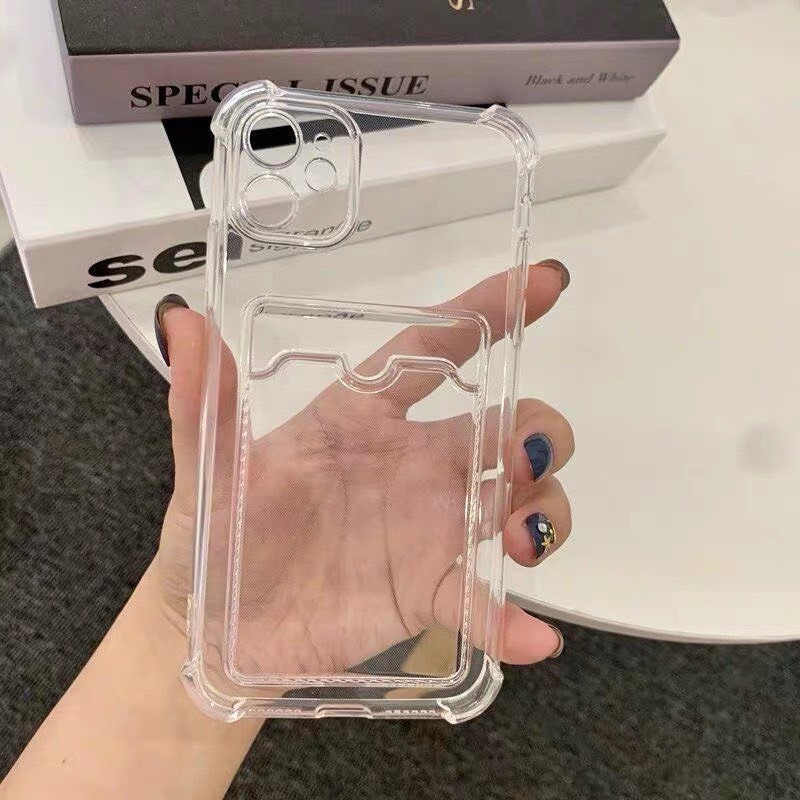 Ốp lưng iphone chống sốc kèm ví trong suốt