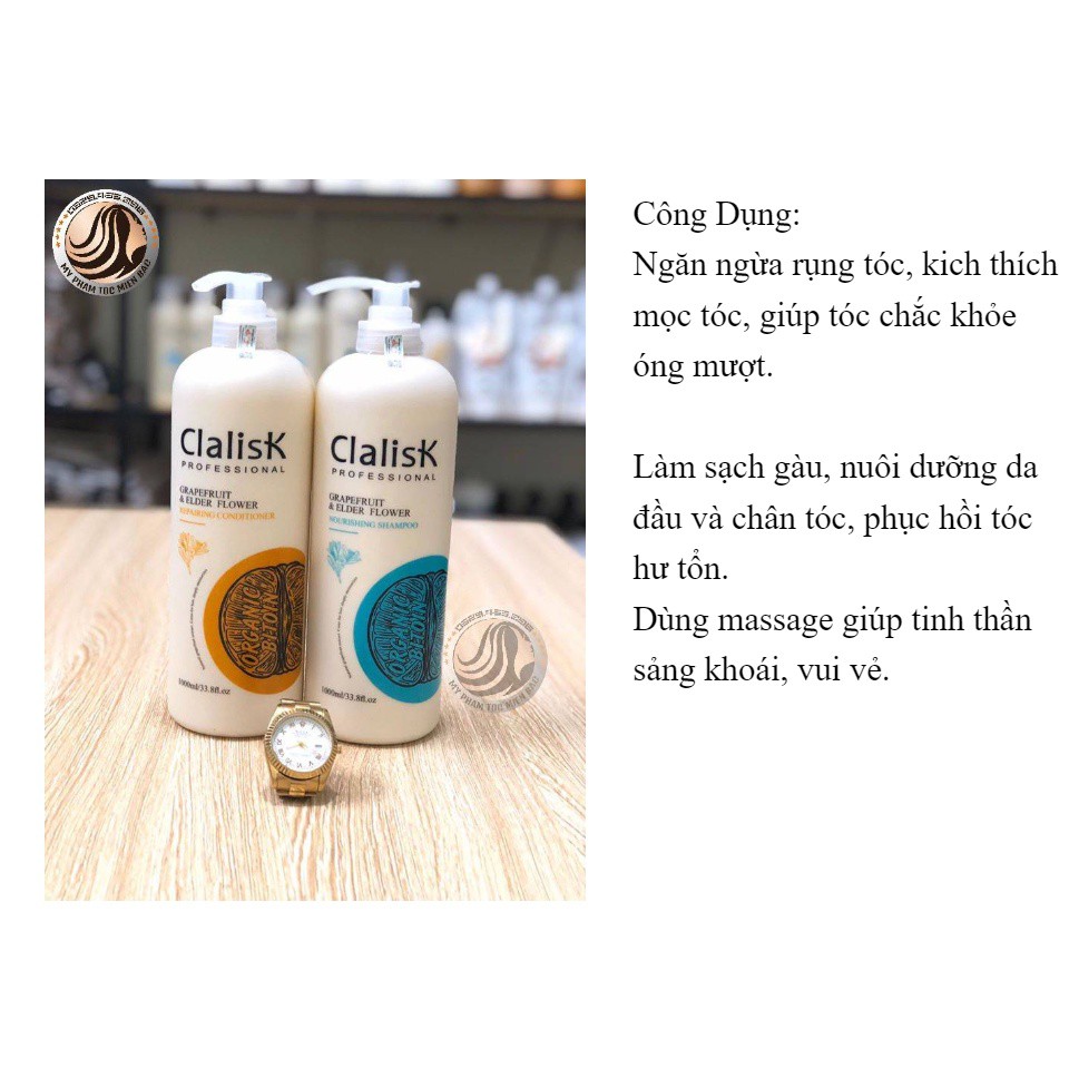 DẦU GỘI XẢ CHỐNG RỤNG TÓC KÍCH THÍCH MỌC TÓC BƯỞI CLALISK 1000ML