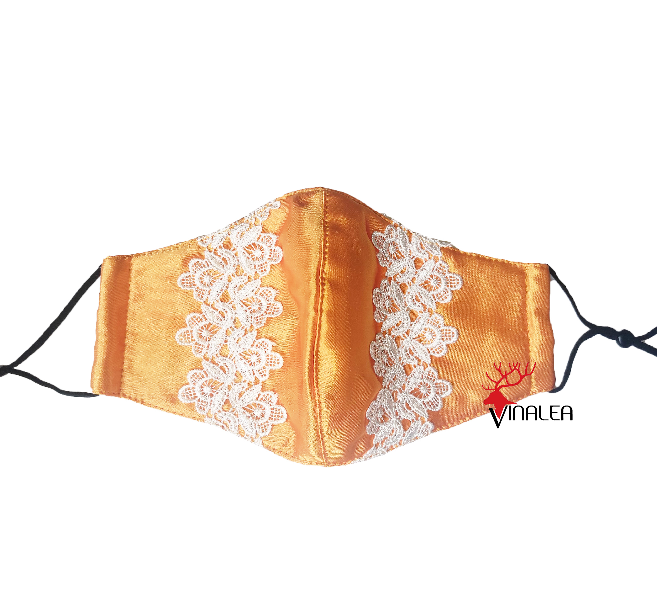 Khẩu trang vải lụa phối ren cực đẹp