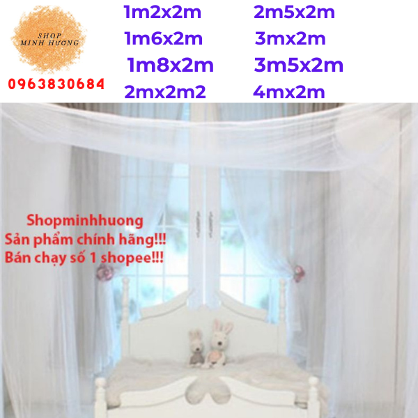 Mùng Màn tuyn chống muỗi cao cấp chính hãng 10/10 (tặng dây mắc màn)
