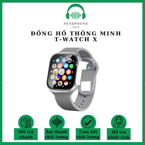 Đồng Hồ Thông Minh T-Watch X 45mm, Viền nhôm, GPS, NFC, Màn Cảm Ứng, Nghe Gọi Kết Nối Điện Thoại. BẢO HÀNH 12 THÁNG