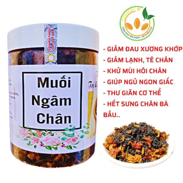 Muối ngâm chân Th.ảo d.ược khử mùi hôi chân giúp thải độc tố, giảm đau xư.ơng kh.ớp- lọ 500g