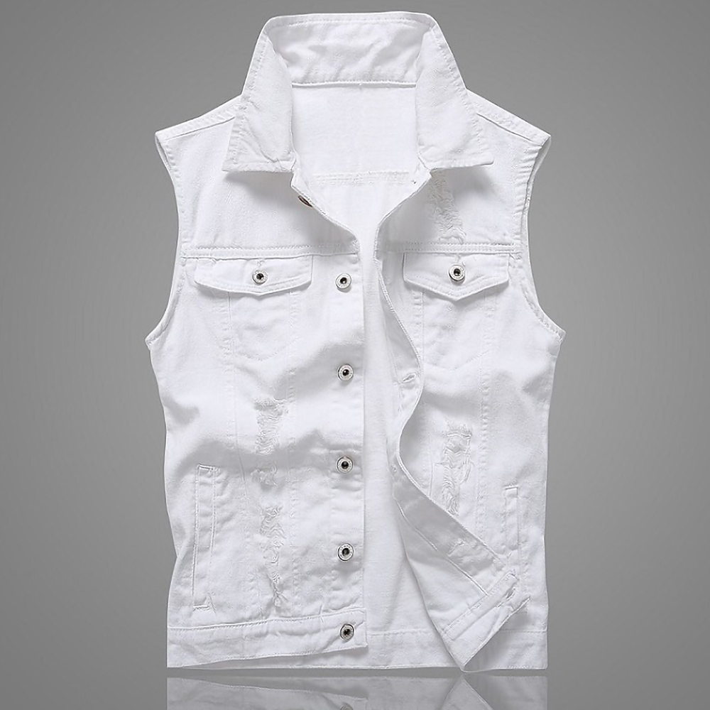 Áo gile nam vải jean phong cách thể thao mạnh mẽ cá tính N46