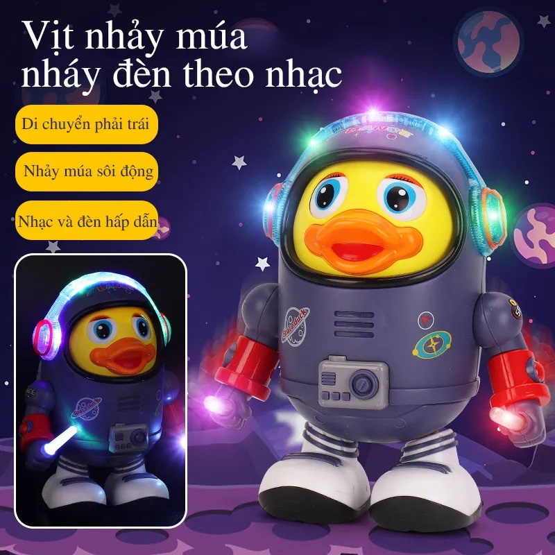 Đồ chơi robot vịt không gian phi hành gia nhảy múa phát nhạc vui nhộn space duck dance