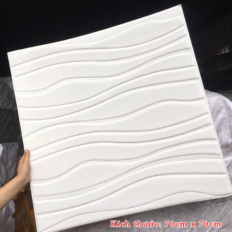Xốp dán tường 3D giả da vân sóng. Kích thước 70cm x 70cm. Loại dày hàng loại 1.