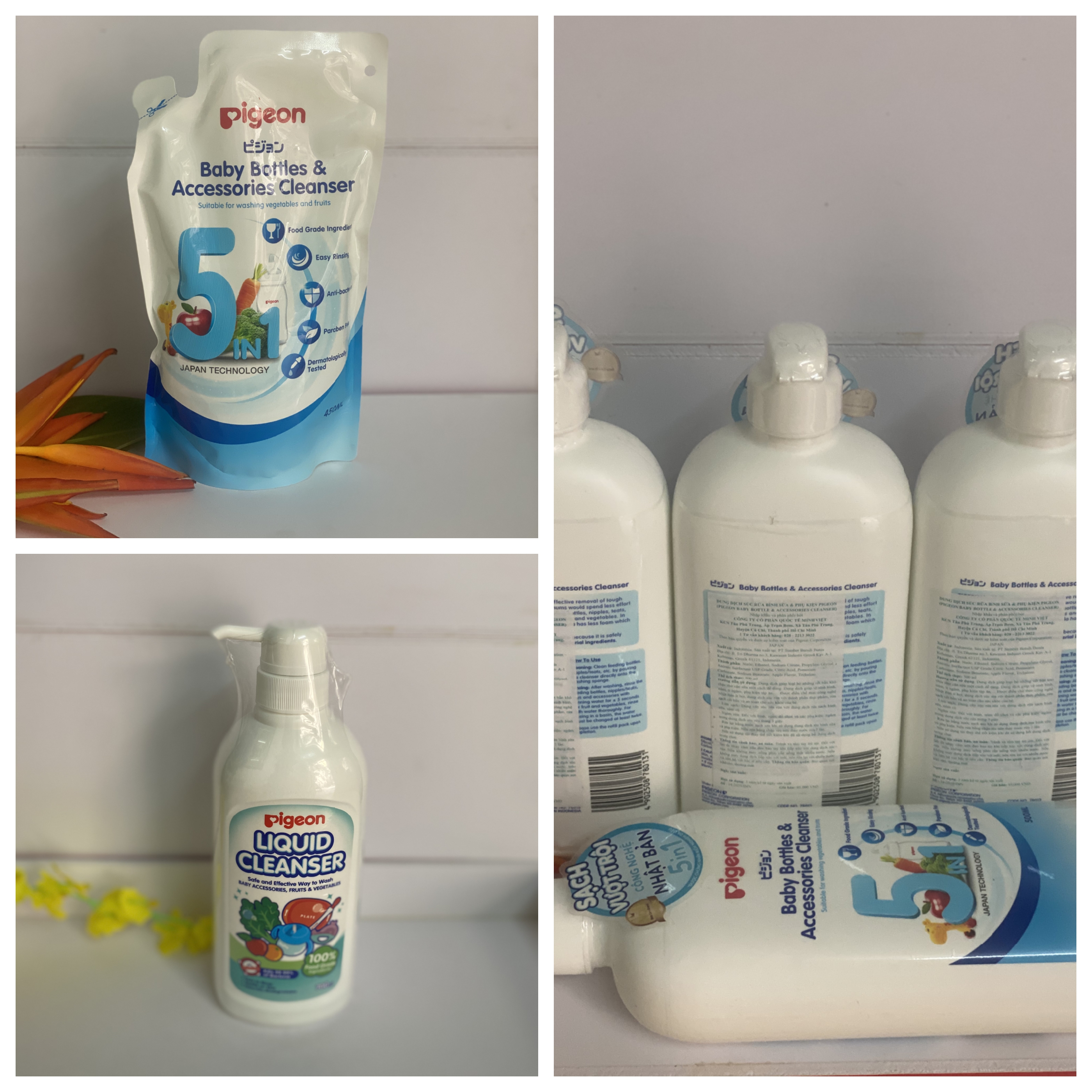 Nước rửa bình sữa pigeon 200ml, 400ml, 450ml, 700ml