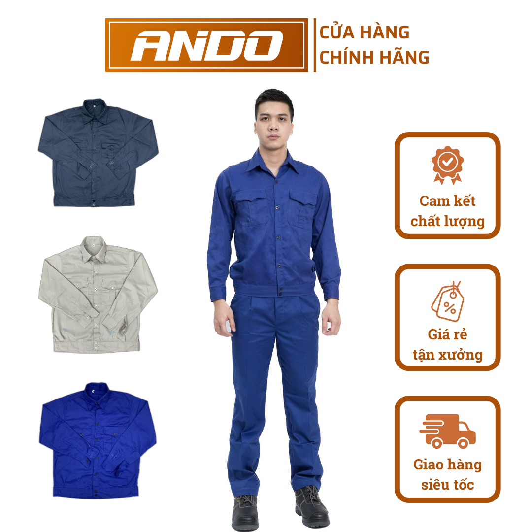 Bộ quần áo bảo hộ lao động, vải kaki 2.1 dày dặn, may kỹ