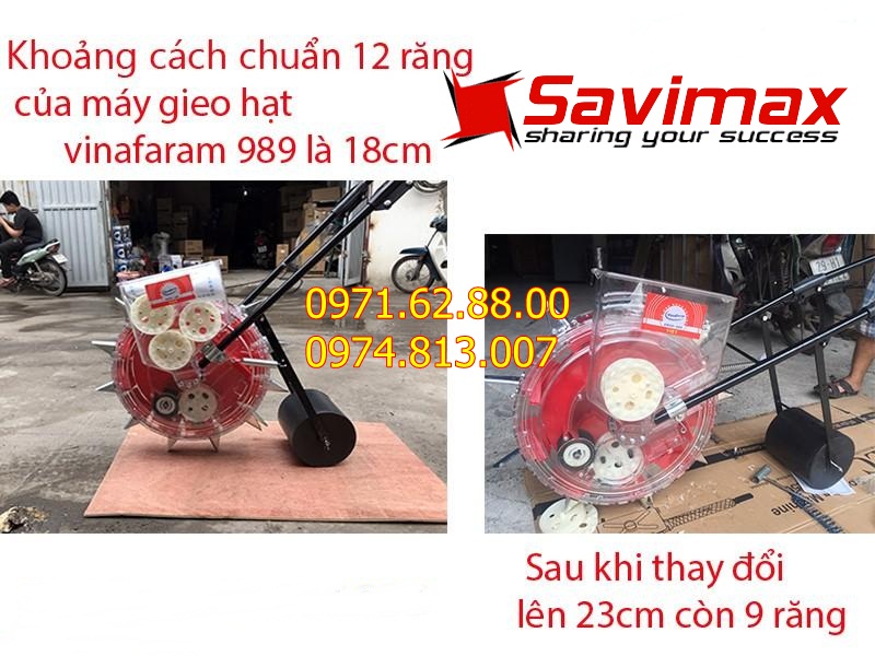 Máy gieo hạt vinafarm 989 chính hãng giá rẻ loại 12 răng