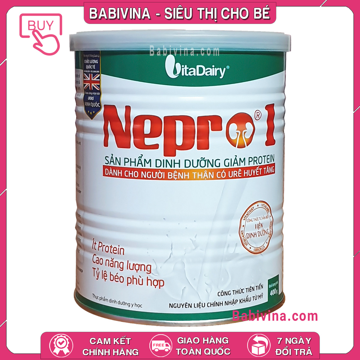 [LẺ GIÁ SỈ] Sữa Nepro 1 400g | Dinh Dưỡng Cho Bệnh Nhân Suy Thận | Mua Sữa Thận Nepro Chính Hãng Vitadairy, Date Mới, Giá Tốt Tại Babivina
