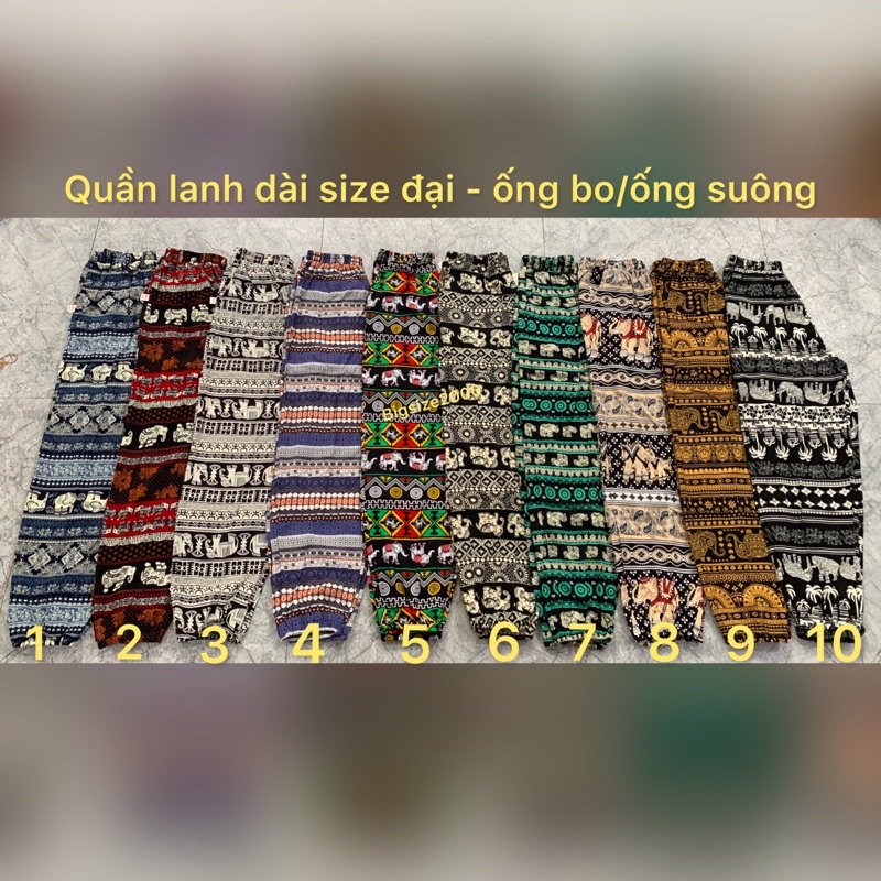 Quần lanh dài thổ cẩm ống suông và bo- được chọn mẫu