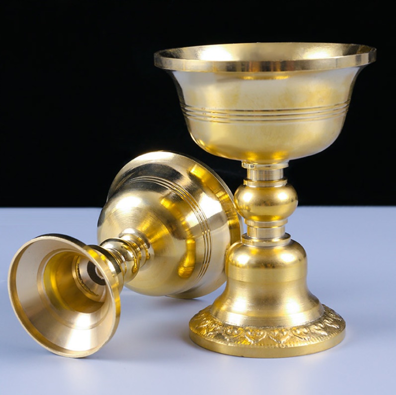 Bầu Chân Đế Cao (C11) để đèn Nến Bơ cho những nơi thiêng liêng cúng kiếng như bàn thờ, nhà chùa, nhà đền, bày trận pháp ..... ( 1 cái )