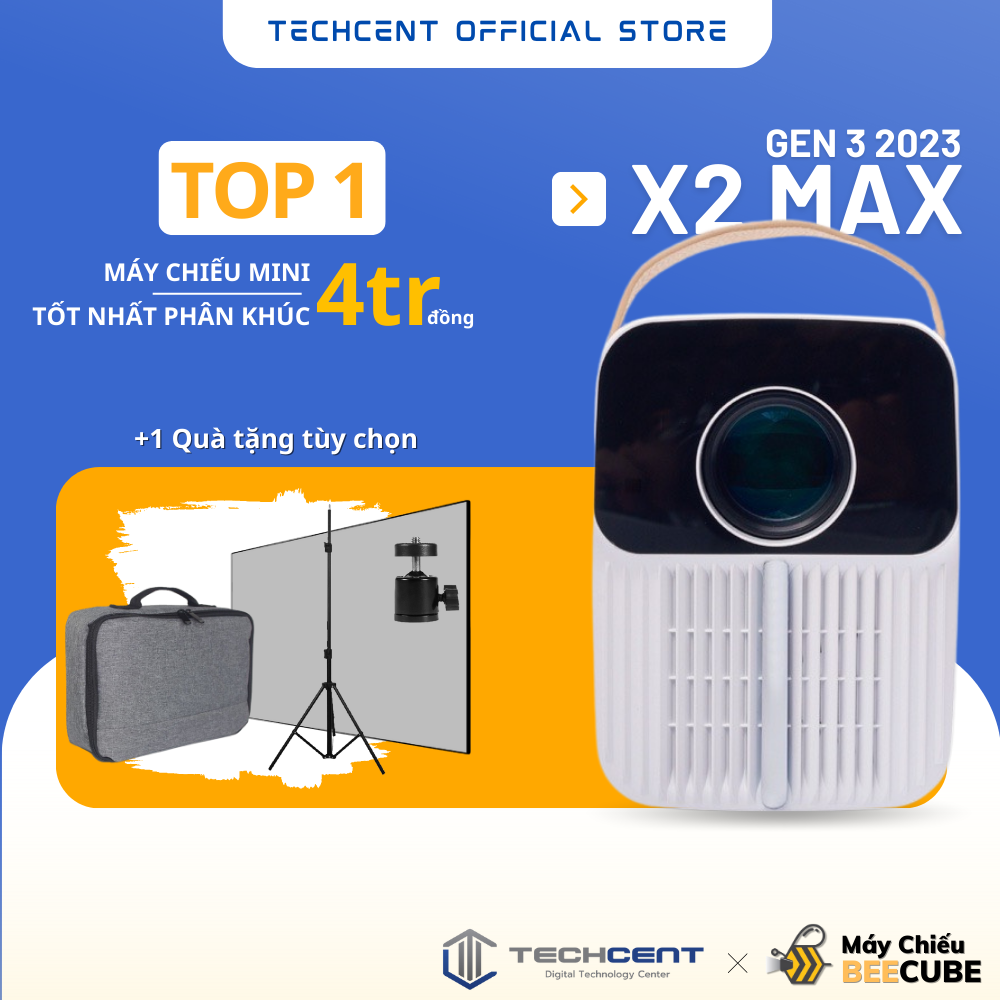 Máy Chiếu Mini Beecube X2 Max Gen 3 2023 - Full HD 1080P - Android TV 9.0 - Bảo Hành 12 Tháng Chính Hãng