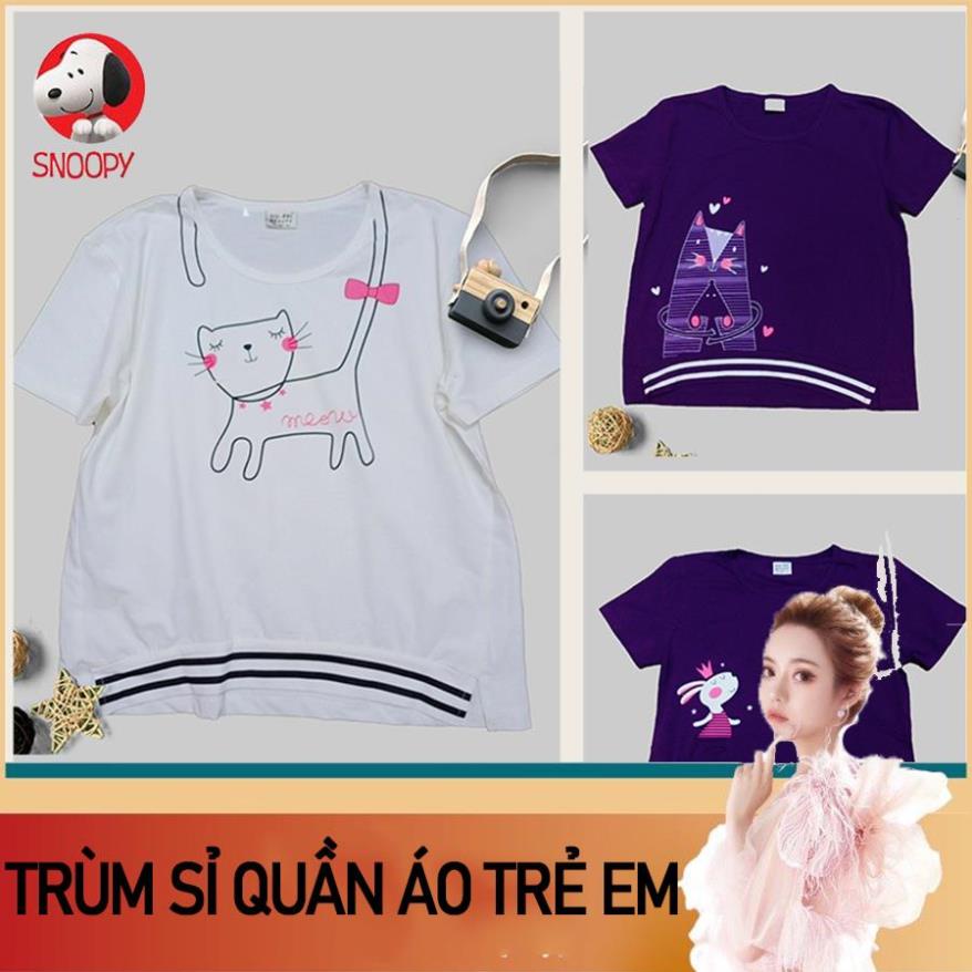 40-55KG Áo thun bé gái in và thêu hình đáng yêu chất cotton 100% THUN MÁT MỊN ĐẸP ÁO THUN TRẺ EM GIÁ