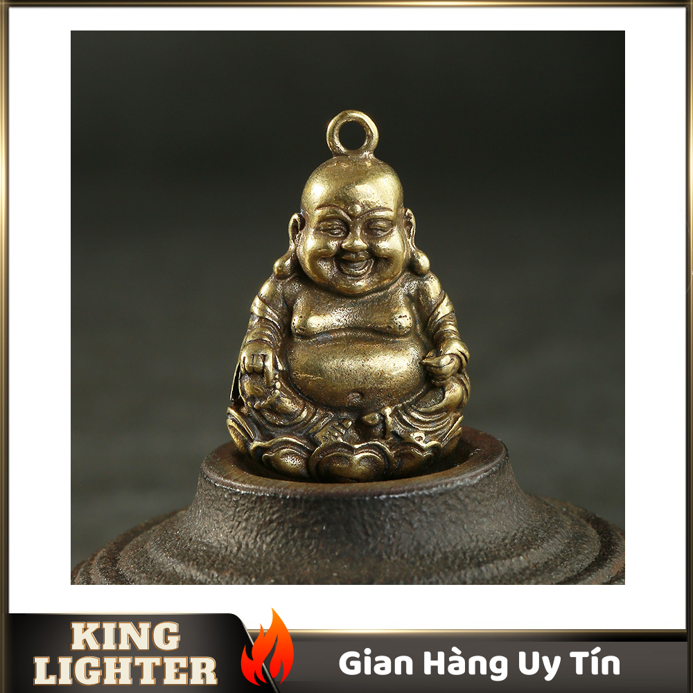 [HCM]Tượng Đồng Phong Thủy Hình Phật Di Lặc Cười Trang Trí Đem Lại May Mắn Móc Khóa Mặt Dây Chuyền (Kích Thước: 3.3cm x 2.2cm )