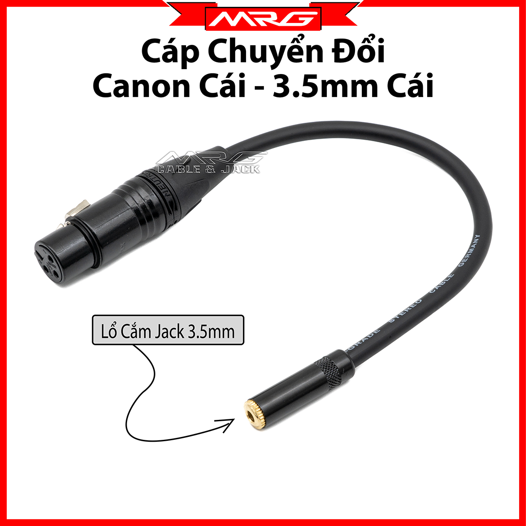 Cáp Chuyển Jack Canon Cái Sang Jack 3.5mm Cái jack chuyển canon 3.5, dây canon cái ra 3.5 cái