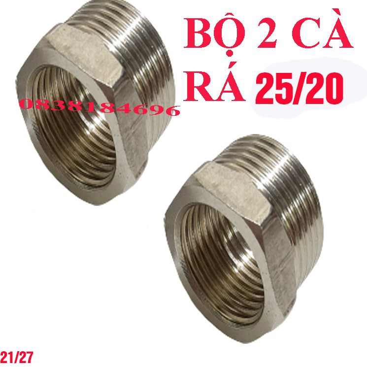 COMBO 2 Nối ren ( cà rá lơ thu) bằng inox ren trong Ren Ngoài 21 27 (20 / 25 ).Nối ren vòi nước ống 