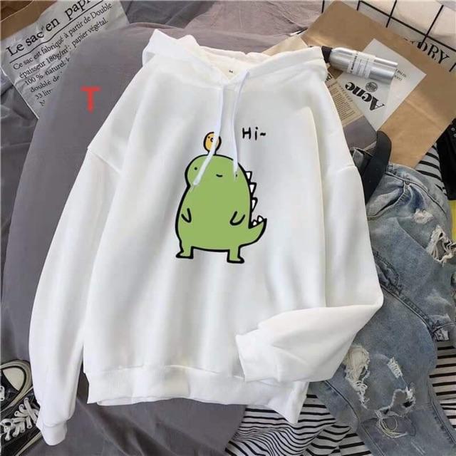 [HCM]Áo Hoodie Nam Nữ Form Rộng Khủng Long Siêu Cute