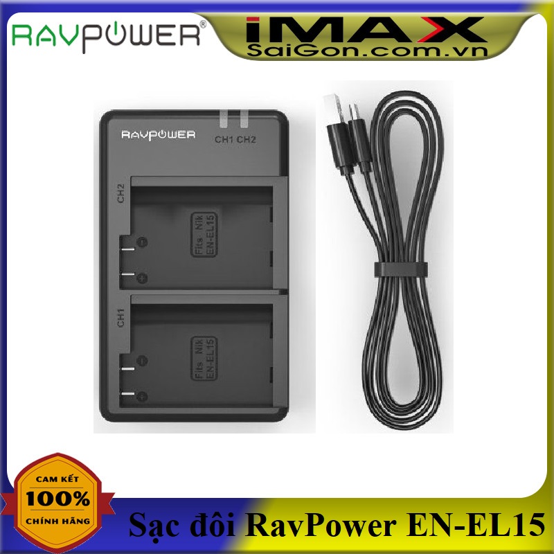 Sạc máy ảnh RavPower thay thế cho pin EN-EL15