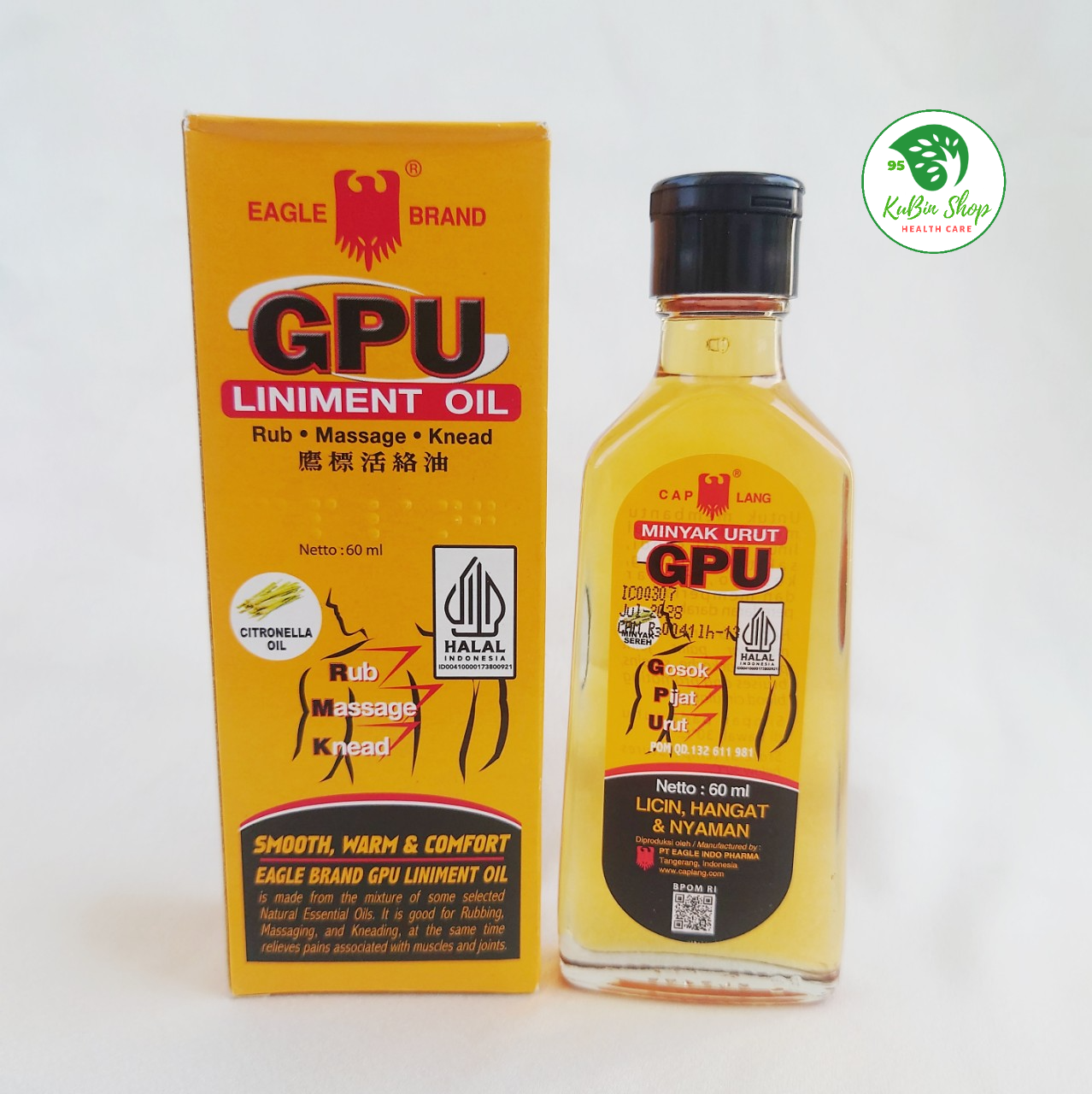 Dầu gừng xoa bóp GPU Liniment Oil 60ml Indonesia