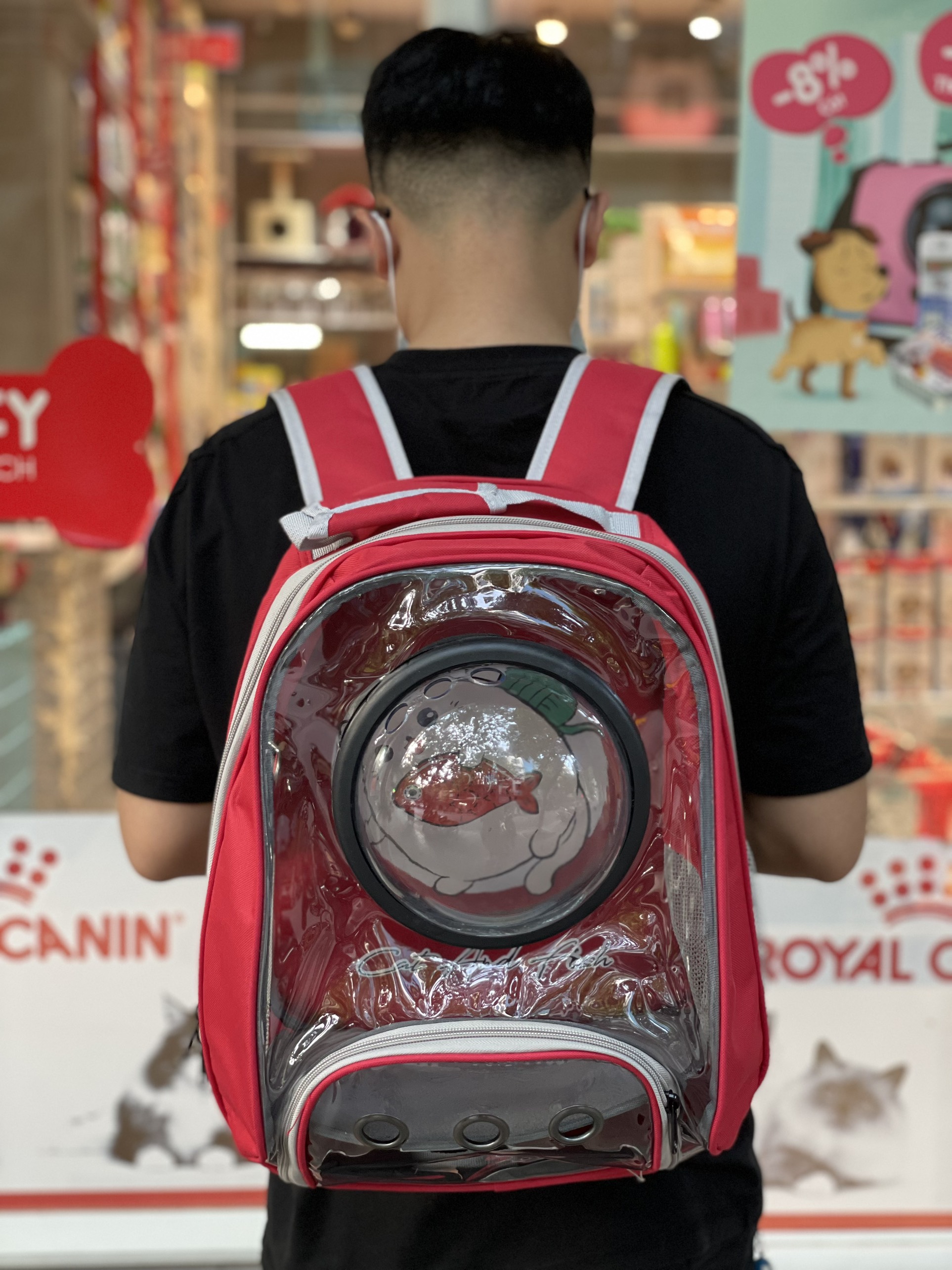 Balo Dành Cho Thú Cưng - Balo Phi Hành Gia Trong Suốt Vận Chuyển Cho Chó Mèo  Khóa Kéo Tiện Dụng