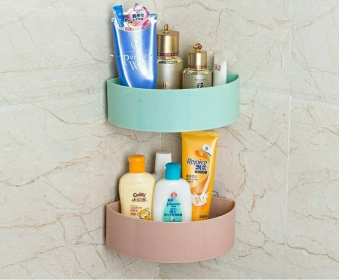 [HCM]Khay Kệ Tam Giác Dán Góc Tường Để Đồ Nhà Tắm Chịu Lực 4kg- 5kg [ Không Khoan Tường ] kệ nhà tắm