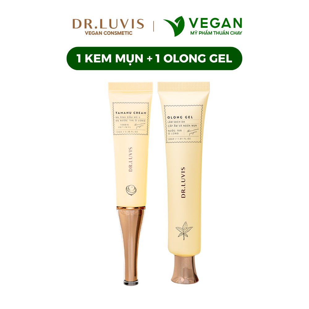 Kem mụn Tamanu cream, Olong Gel Dr.Luvis làm sạch và giảm mụn hiệu quả