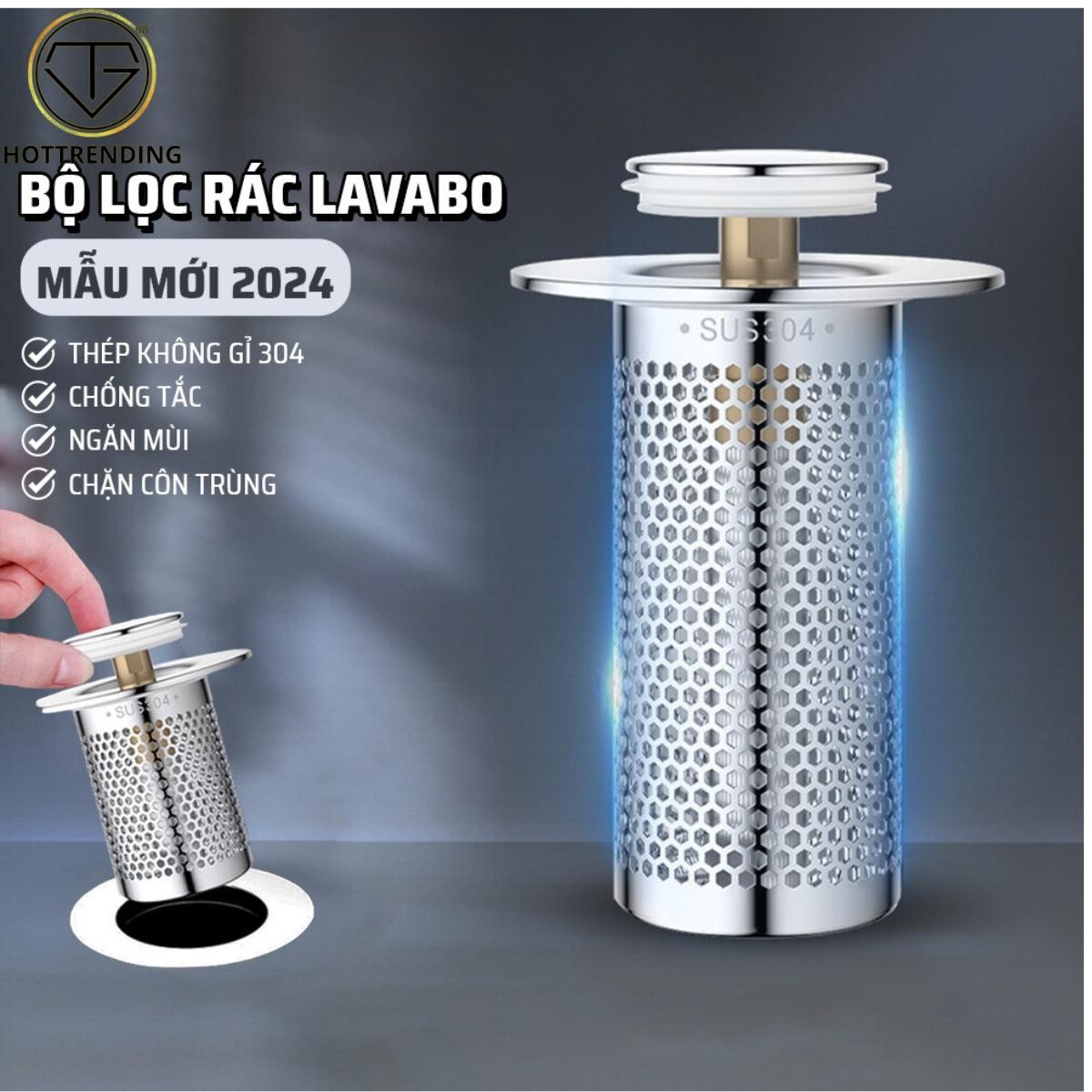 Nắp Chặn Thoát Nước Nhấn Xả Lõi Đồng Cho Lavabo 2in1