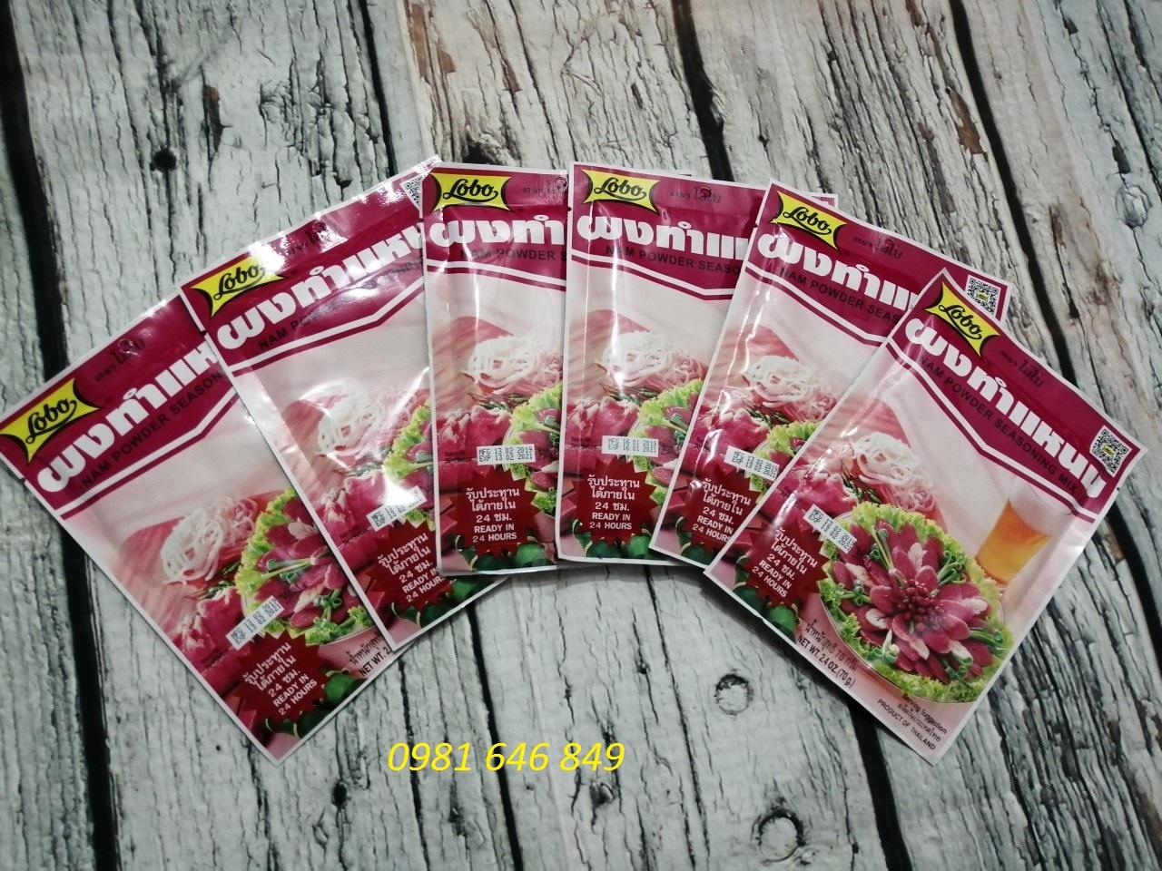 Bộ 12 gói gia vị làm nem chua Thái Lan Lobo