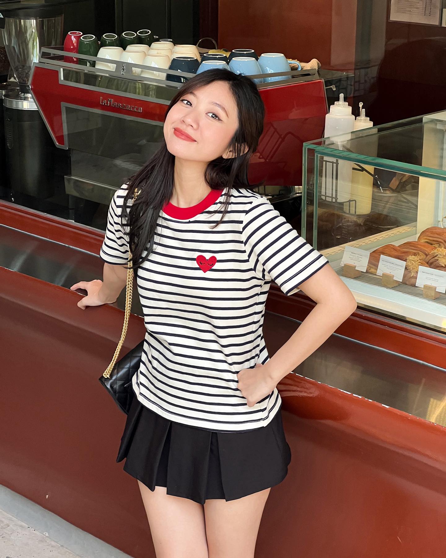 LOVIE TEE - Áo thun sọc baby tee form vừa thêu trái tim