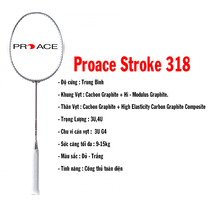 Vợt cầu lông proace stroke 318 1 vợt 1 túi